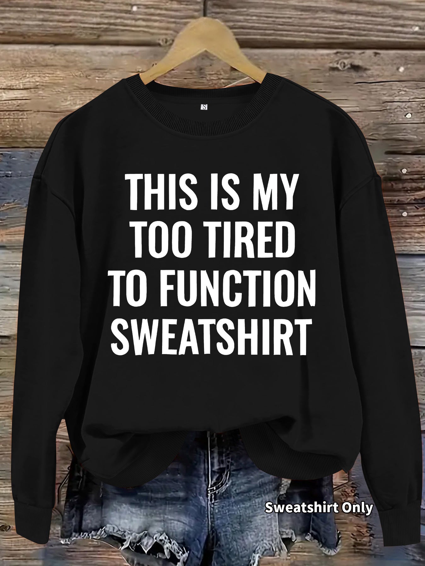 Slogan pattern printed round neck sweatshirt