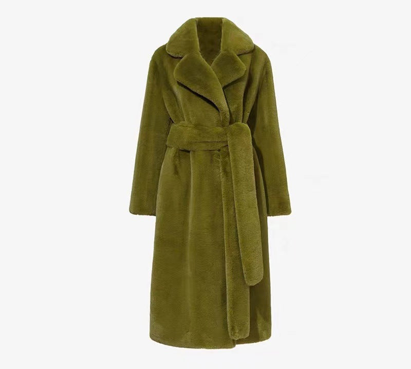 Imitation fur cotton coat thick plush women's coat