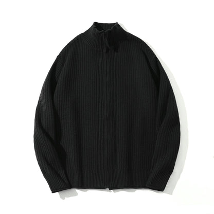 Solid Color Knit Texture Loose Casual Sweater Coat